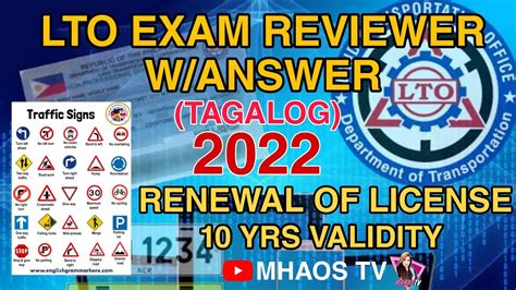 lto portal exam 2022 tagalog.